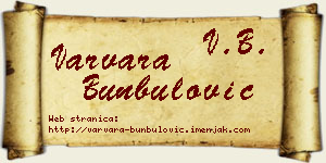Varvara Bunbulović vizit kartica